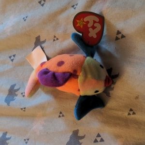 1999 Ty Teenie Beanie Babies Lips the Fish Plush
